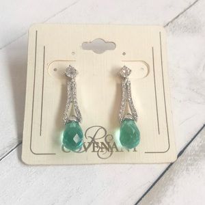 NWT RS Covenant Blue Zircon Cubic Zirconia Drop Dangle Earrings Aqua